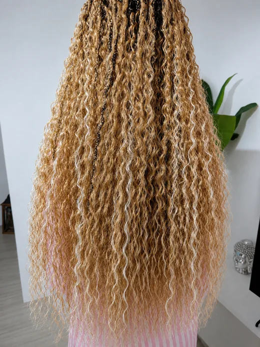 Detalle de acabado para Boho Braids — Servicio a domicilio Olon